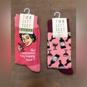 NWT TWO LEFT FEET Novelty Fun Socks Set of 2 Size S/M